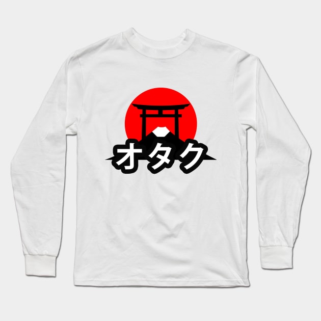 Otaku In Katakana,  Anime Fans Long Sleeve T-Shirt by ArkiLart Design